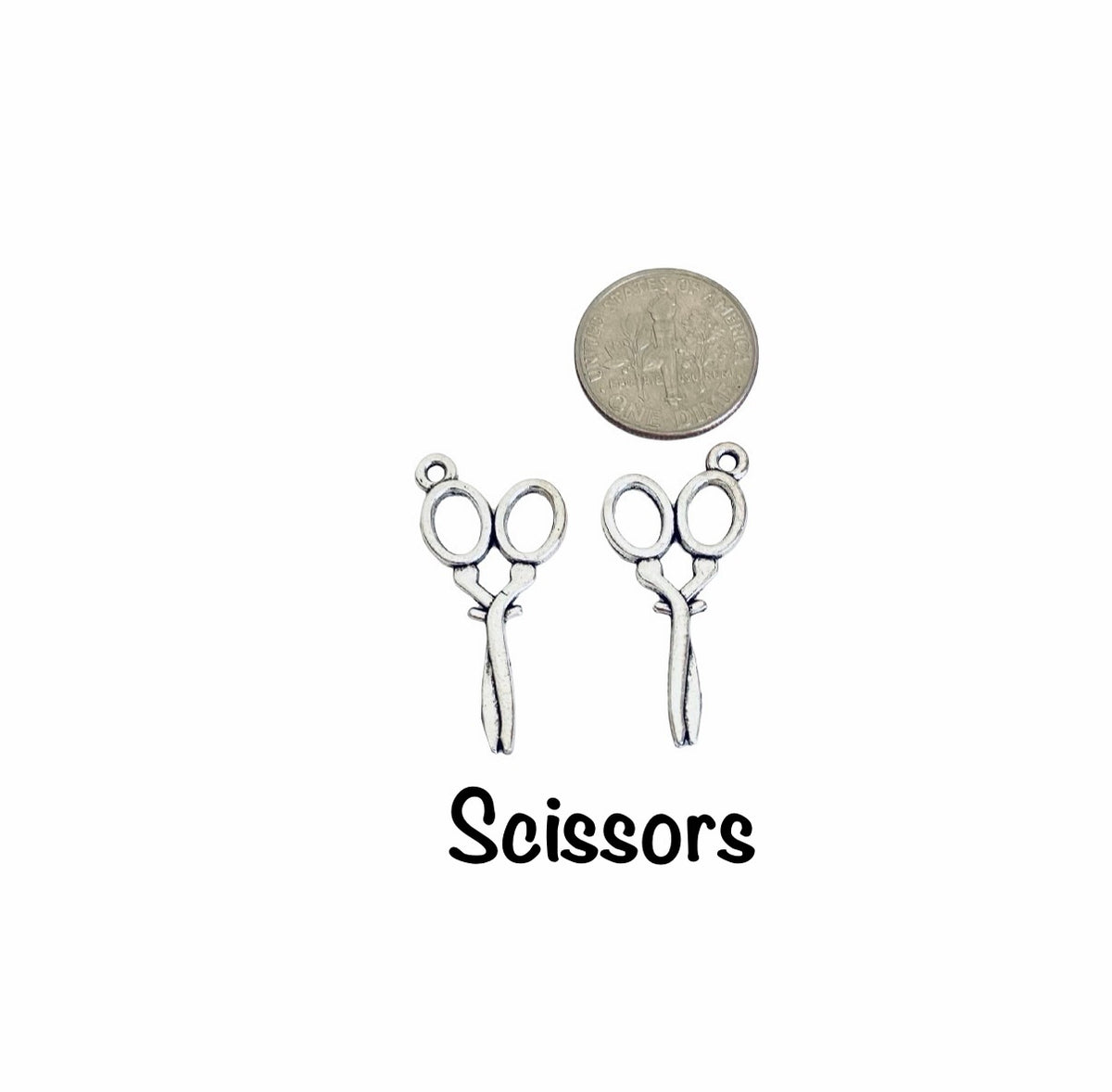 Base Metal Hair Salon Charms (Comb • Scissors • Hair Dryer)