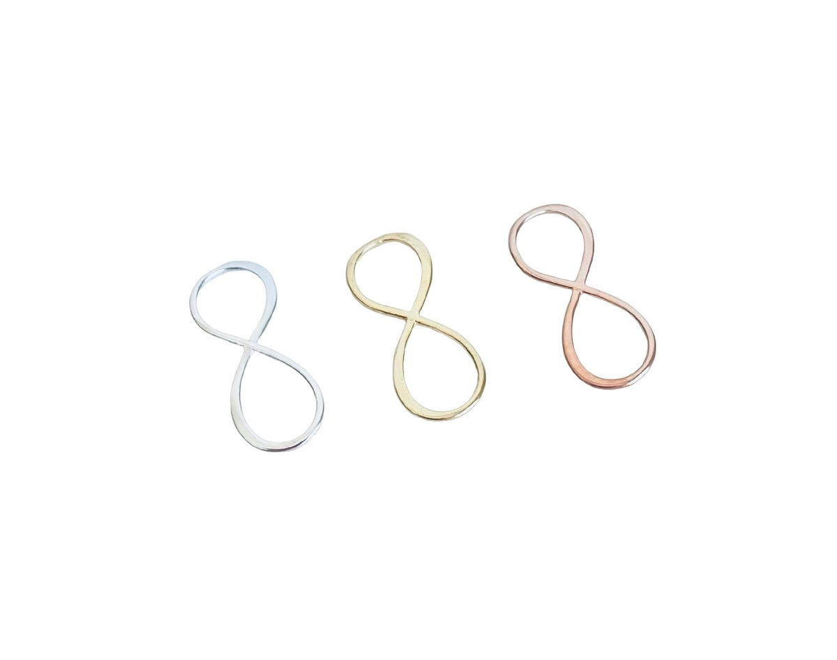 Infinity Connector Charm • Sterling Silver • Gold over Silver • Rose Gold over Silver • Sold Individually