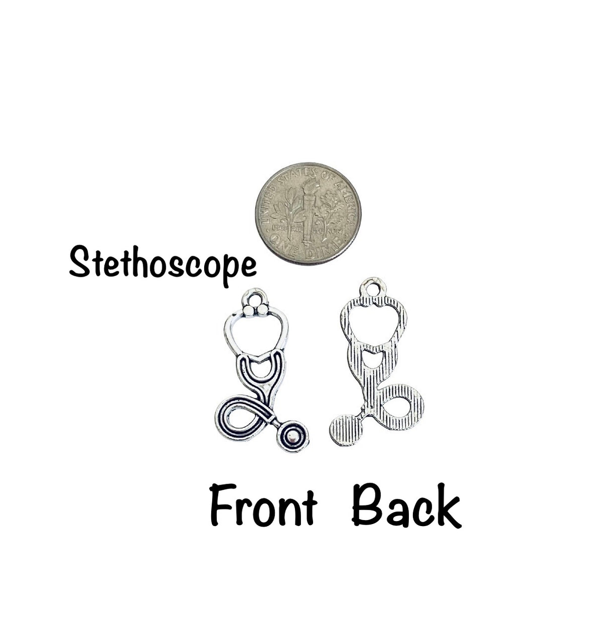 Base Metal Medical Occupation Charms (Nurse Cap • Nurses • Syringe • Stethoscope)
