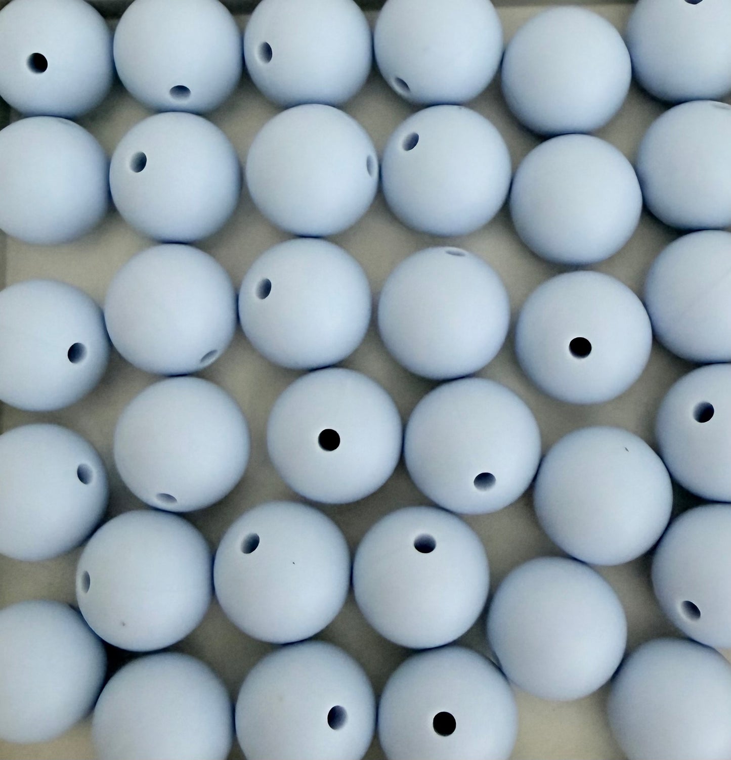 15mm Light Blue Silicone Beads • Round Beads (Sold Per Piece) for Jewelry Making, Keychains & DIY Crafts