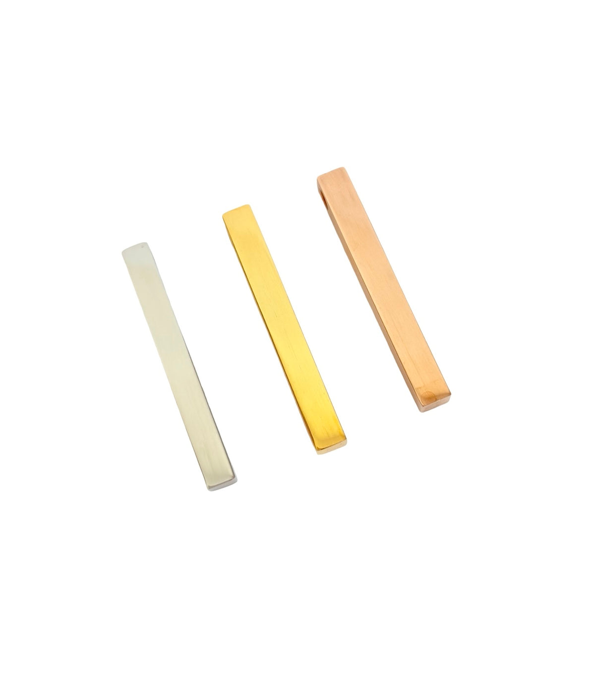 Shiny Long 4-sided Bar Blank • 5mm x 40mm • Stainless Steel, Gold or Rose Gold over Stainless Steel