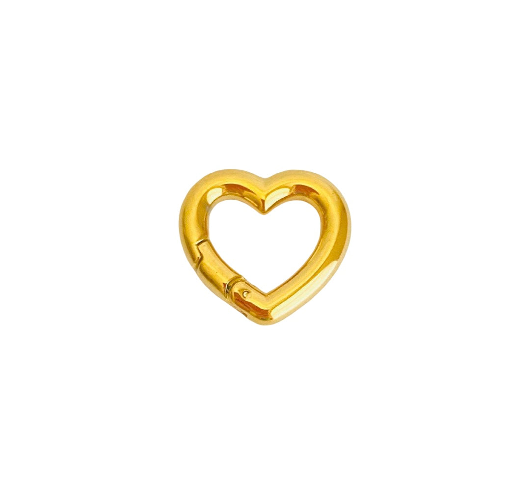17mm x 16mm Heart Connector Clasp • Stainless Steel • Gold over Stainless Steel • Sold Individually