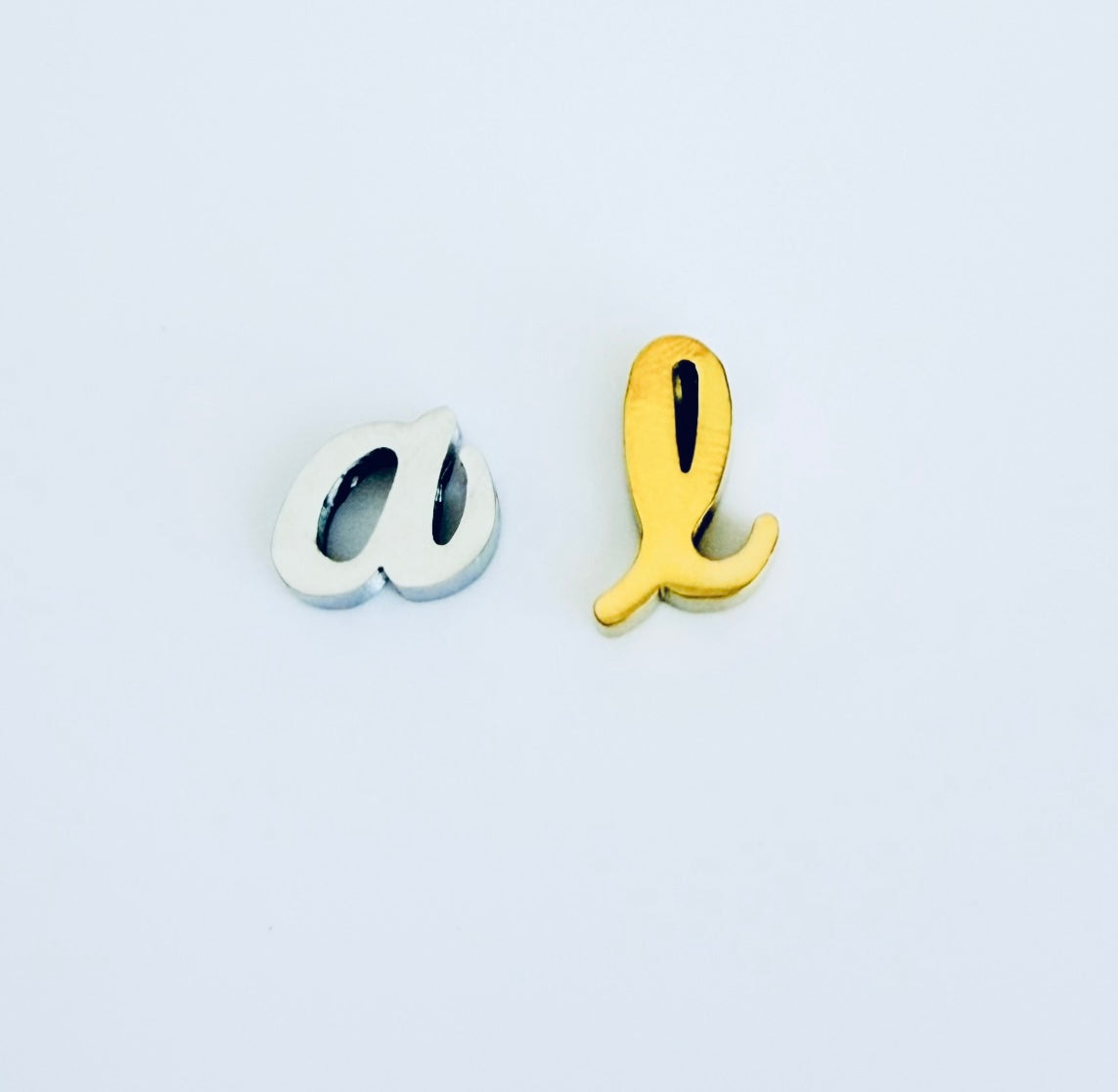 Stainless Steel Lowercase Script Letter Charm • Dainty Initial Pendant for Custom Jewelry Making