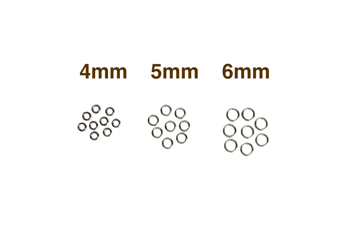 Stainless Steel Open Jump Rings 21 Gauge • 4mm, 5mm, 6mm Jewelry Making Supplies