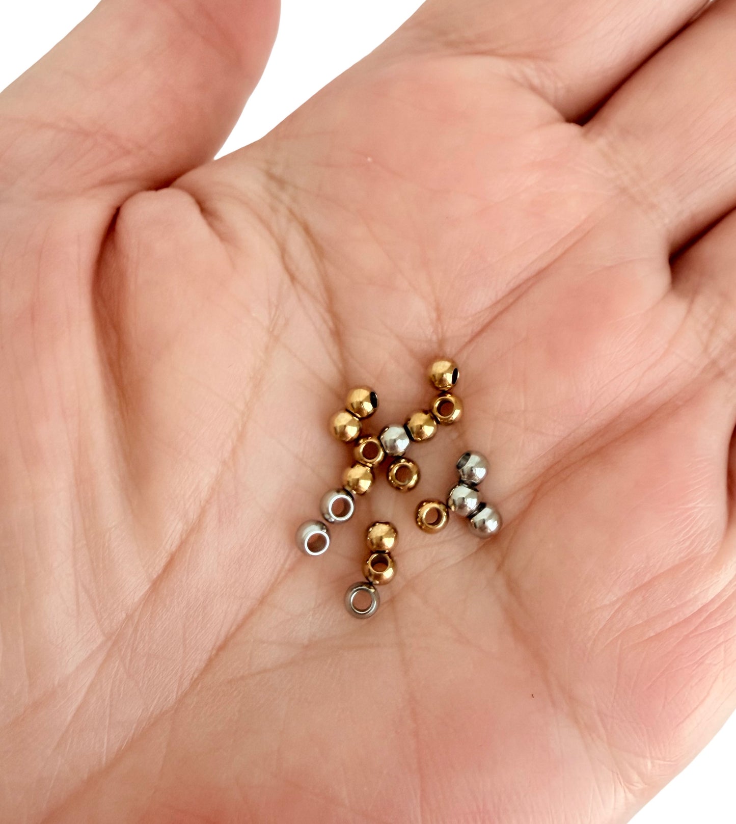 Polished Stainless Steel Round Beads • 3mm, 4mm & 5mm
