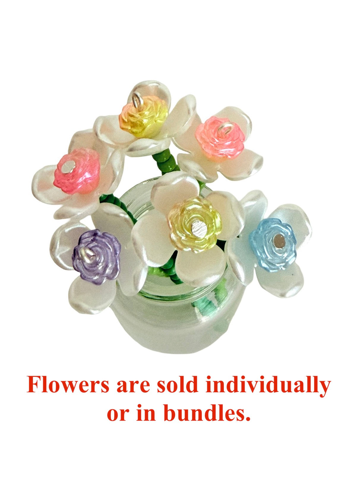 2.5" Handmade Beaded Hydrangea Flowers