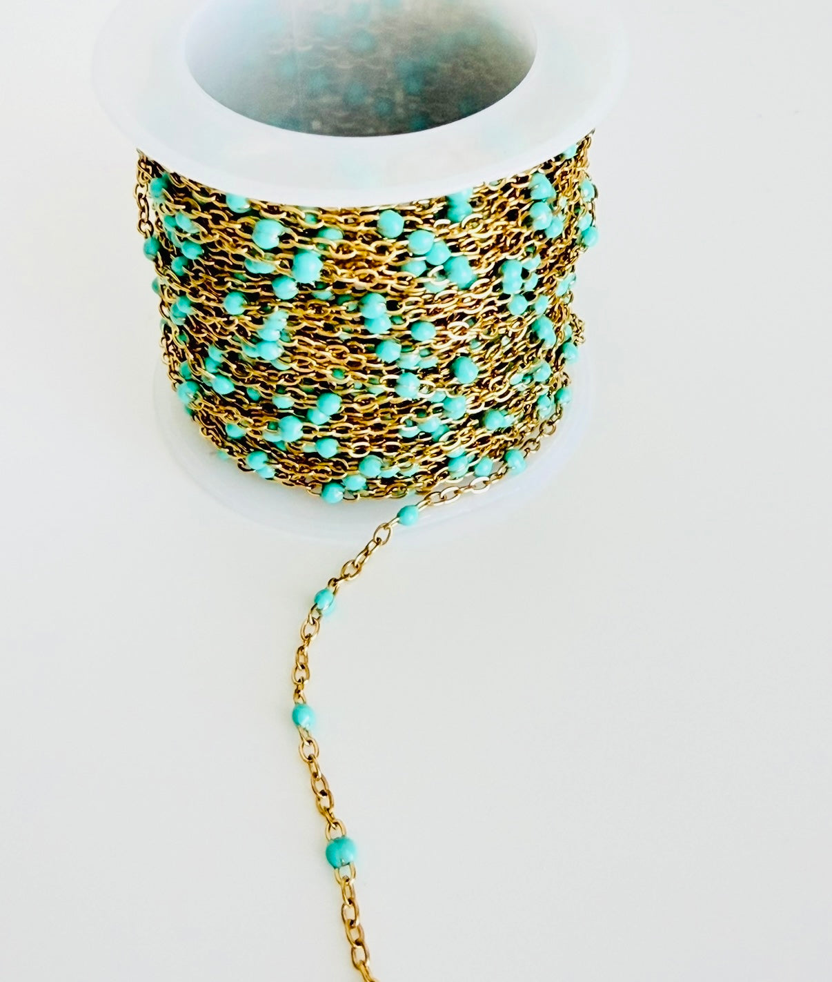 Enamel Cable Chain • Stainless Steel & Gold Over Stainless Steel • Sold by the Foot