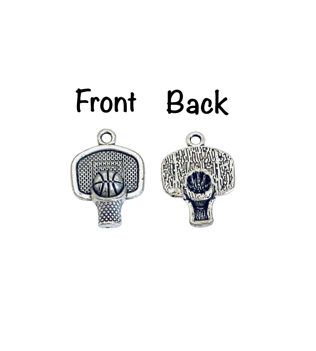 Base Metal Basketball Hoop Charms
