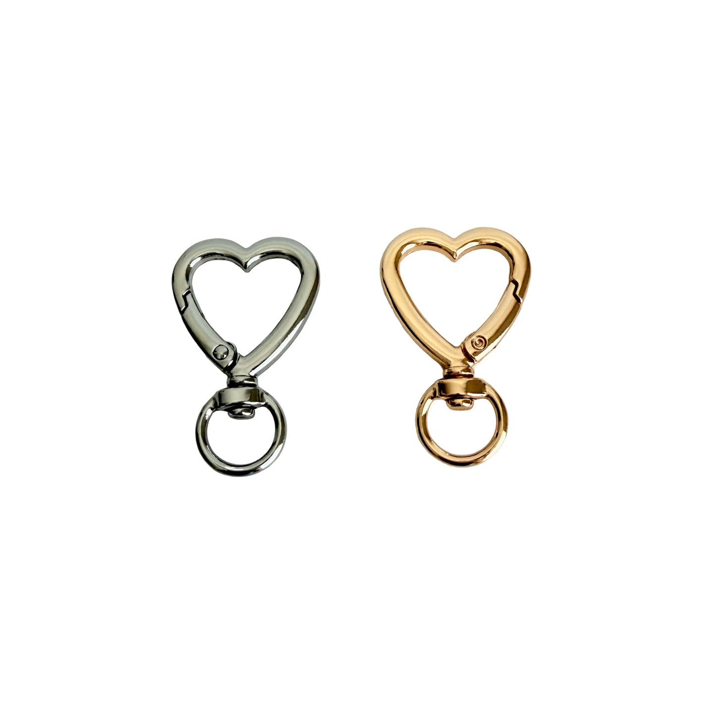 35mm Large Heart Clip-On Clasp • Bag Charm Hardware