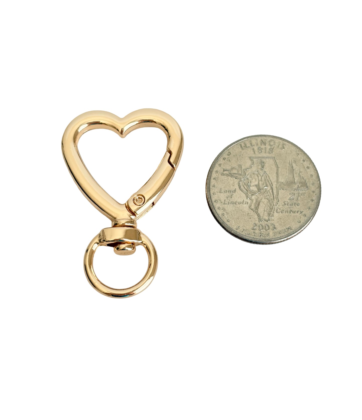 35mm Large Heart Clip-On Clasp • Bag Charm Hardware