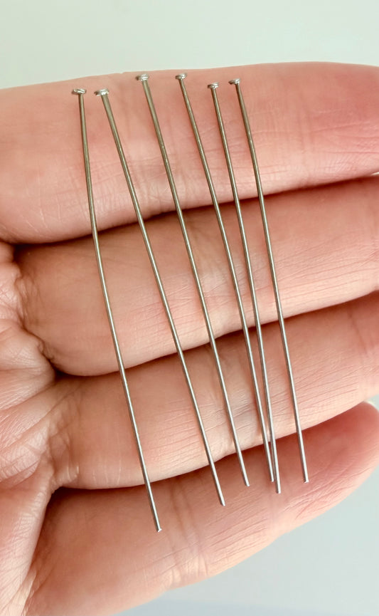 20 Gauge Stainless Steel Flat Head Pins • 0.6mm x 50mm