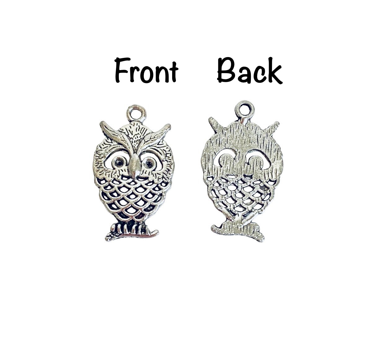 Base Metal Owl Charm