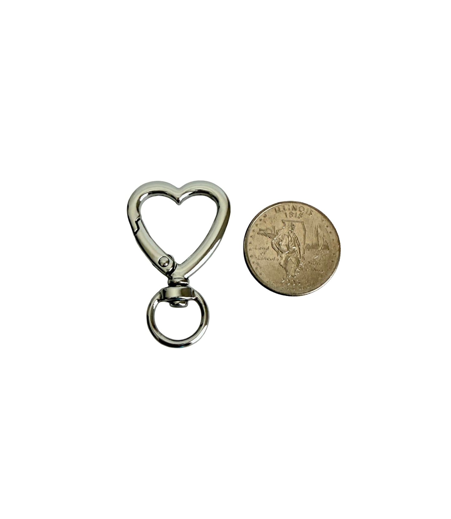 35mm Large Heart Clip-On Clasp • Bag Charm Hardware
