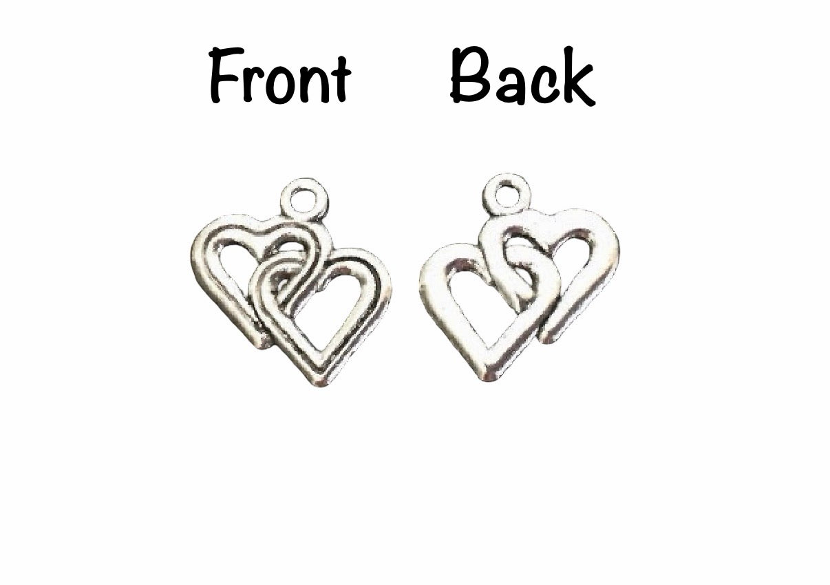 Base Metal Interlocking Heart Charm