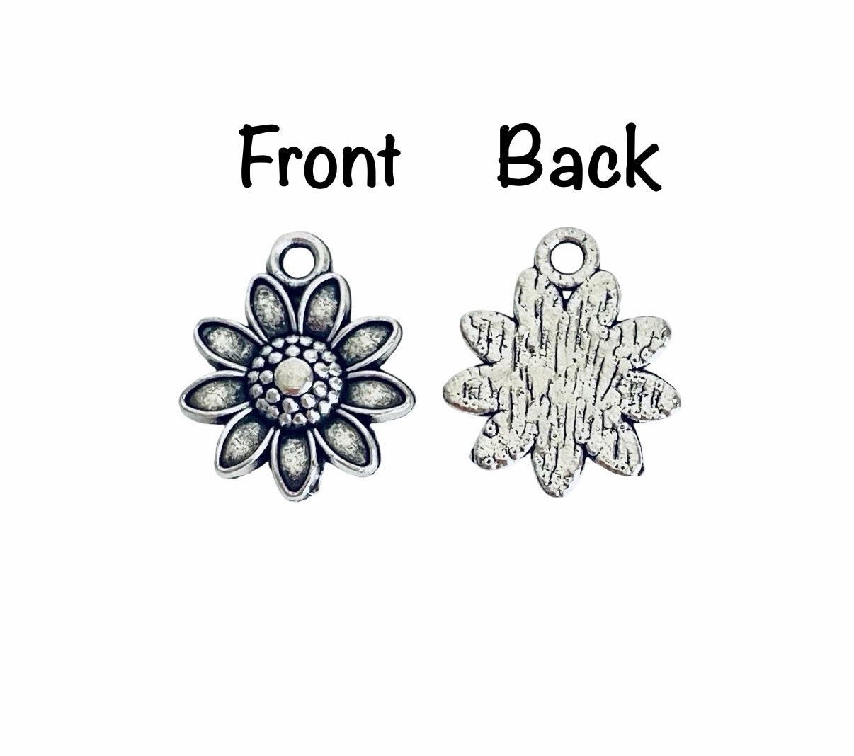 Base Metal Small Sunflower Charms