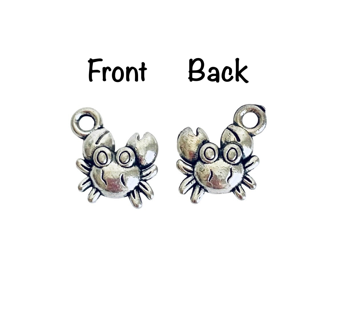 Base Metal Tiny 3D Crab Charm