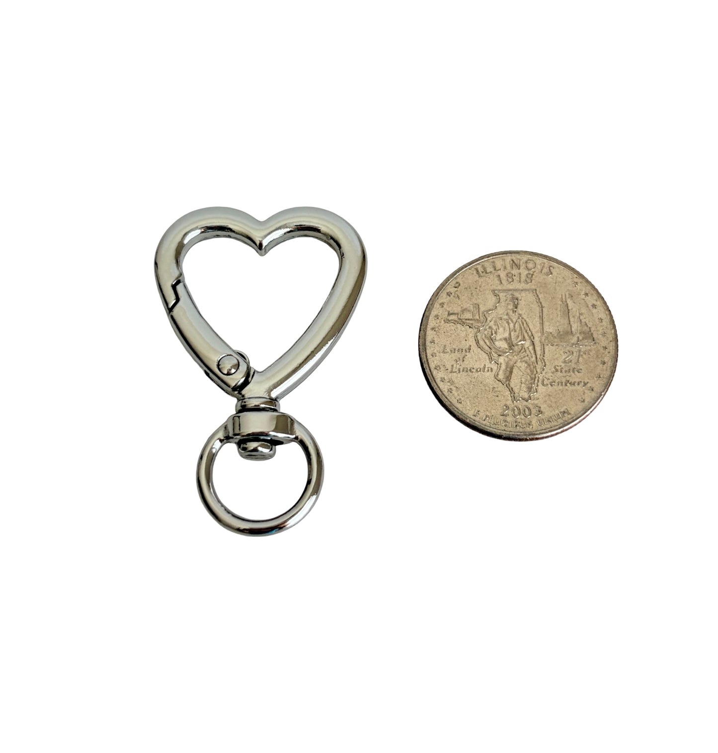 35mm Large Heart Clip-On Clasp • Bag Charm Hardware