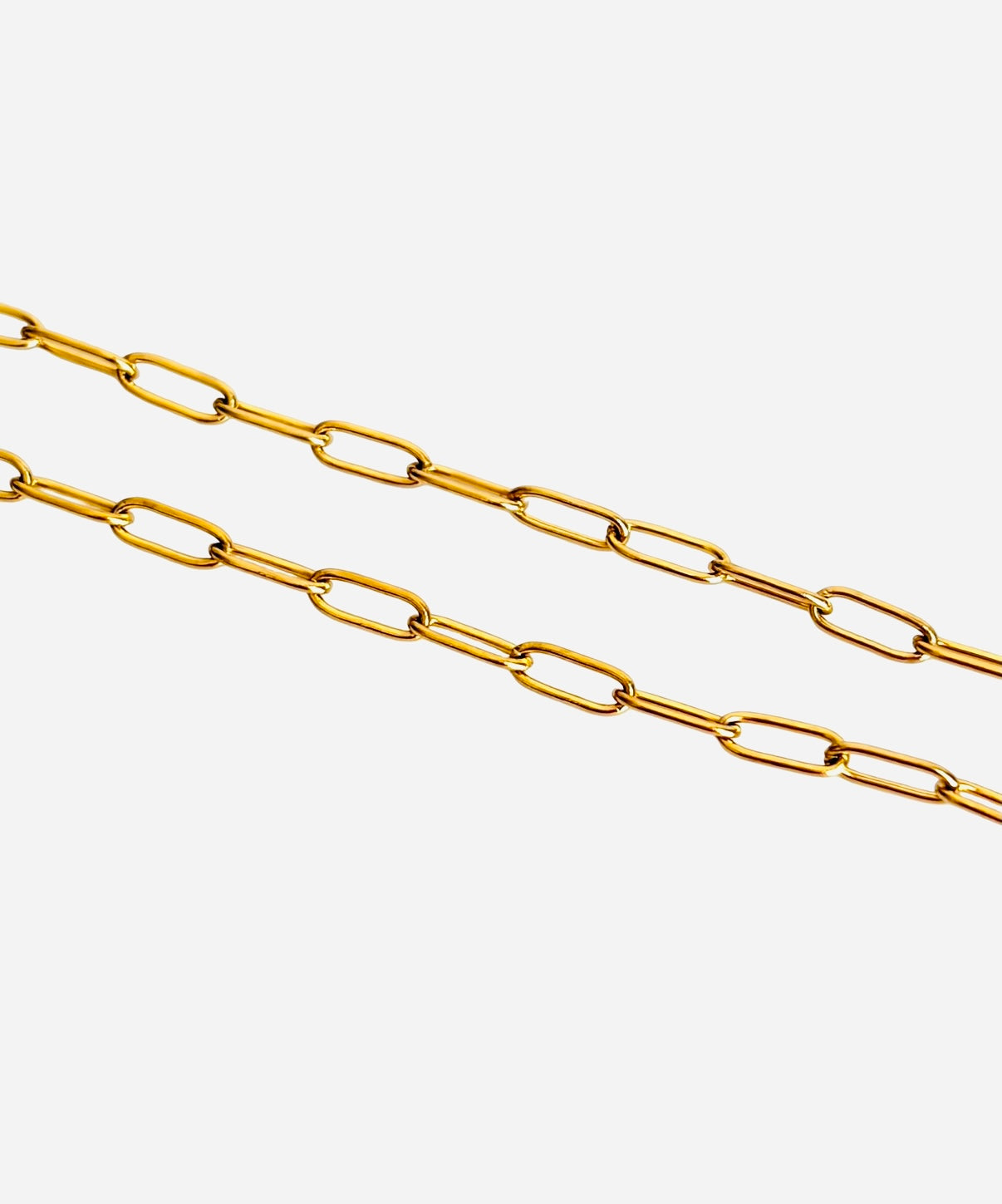 18K Gold Over Stainless Steel Flat Small Paperclip Chain (2.5x6mm)