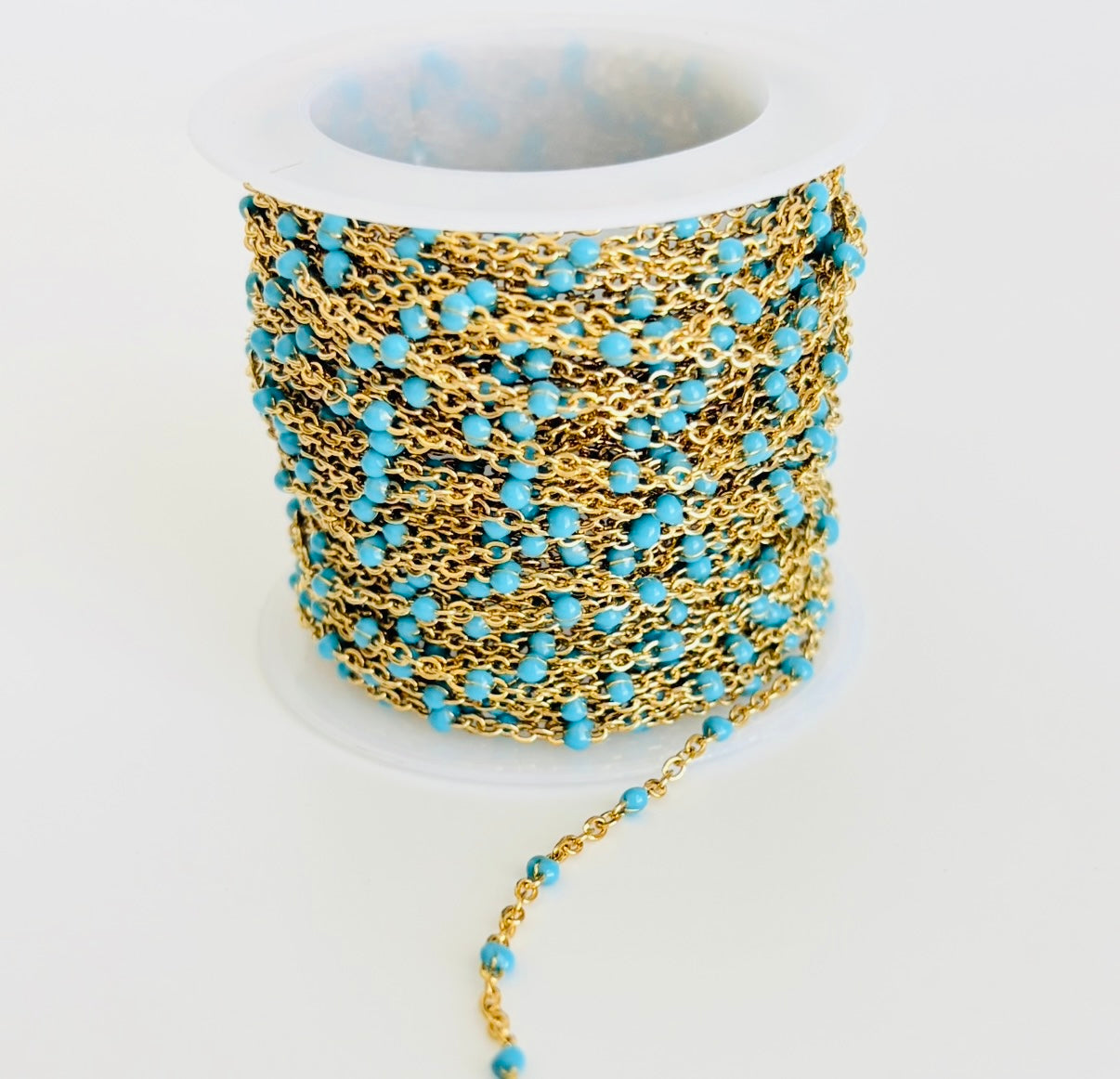 Enamel Cable Chain • Stainless Steel & Gold Over Stainless Steel • Sold by the Foot