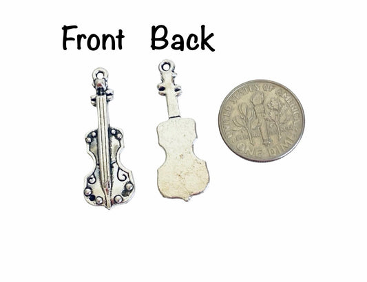 Base Metal Violin Charm