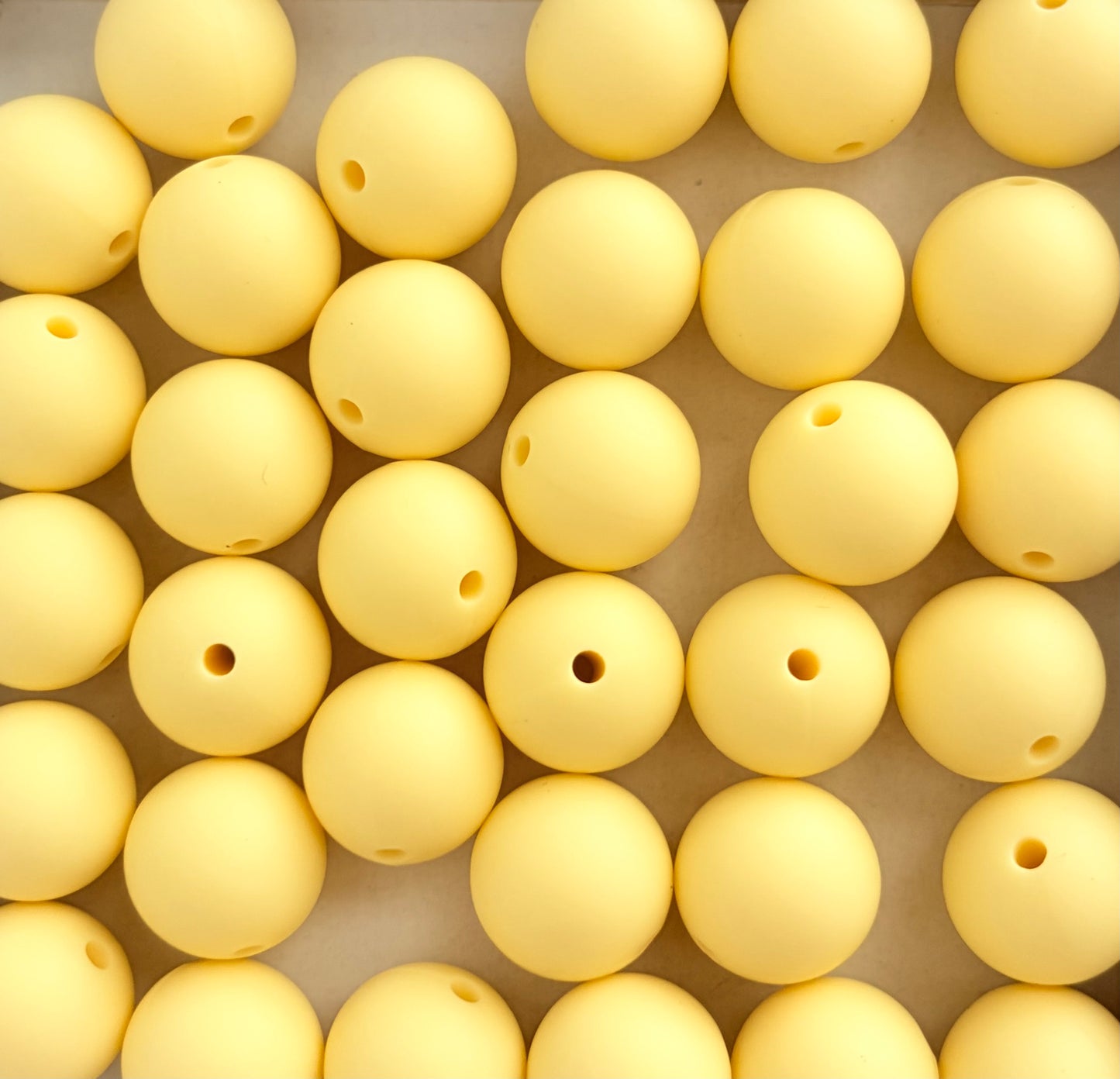 15mm Light Yellow Silicone Beads • Round Beads (Sold Per Piece) for Jewelry Making, Keychains & DIY Crafts