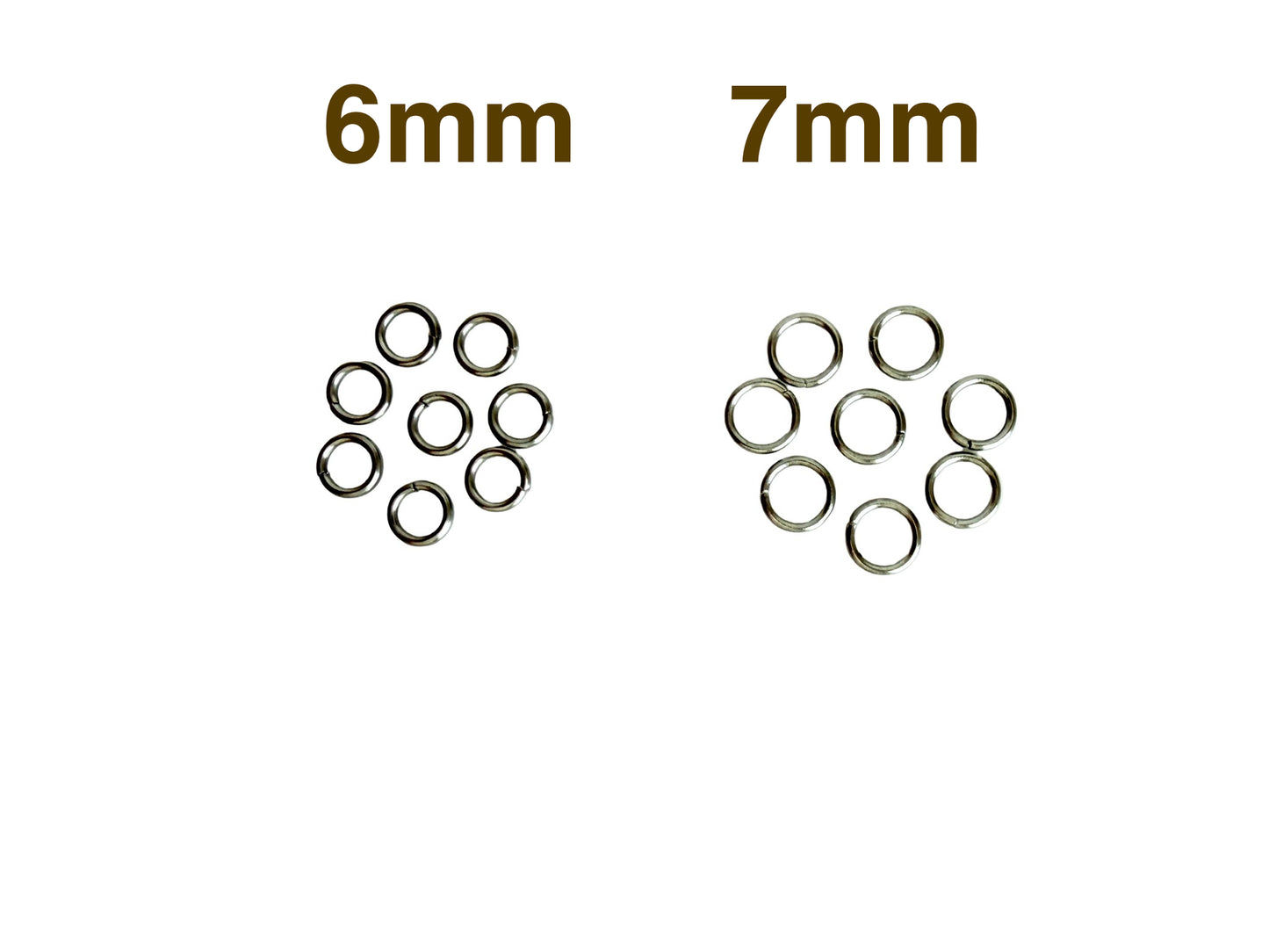 Thick Stainless Steel Jump Rings (6mm or 7M-mm) • Heavy Duty Open Connector Rings for Jewelry Making & DIY Crafts