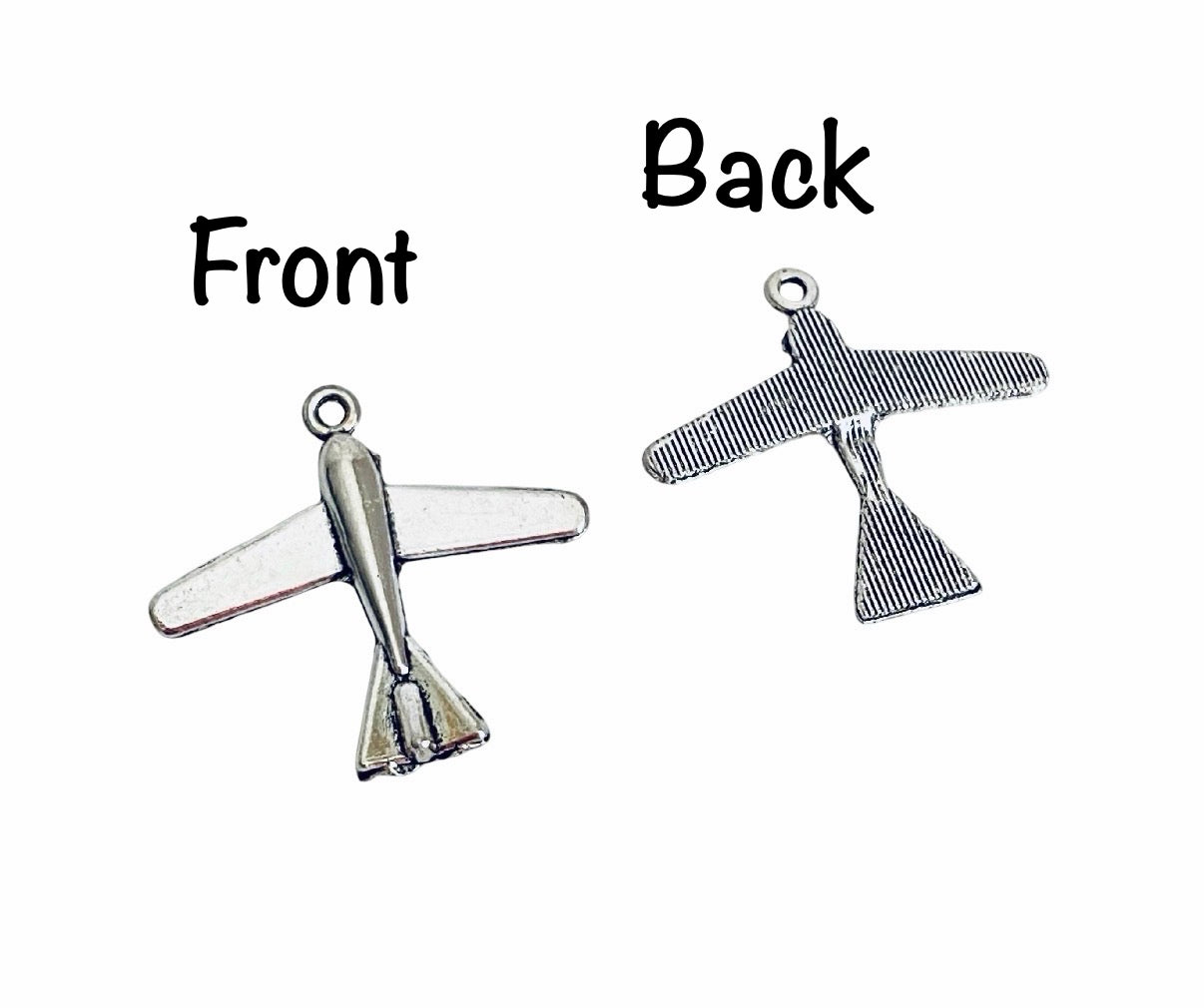 Base Metal Large Plane Charm