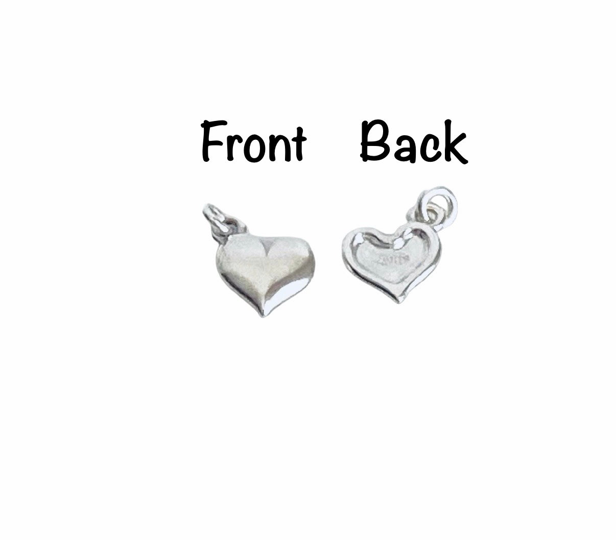 Tiny Sterling Silver Sideway Heart Charm