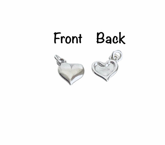 Tiny Sterling Silver Sideway Heart Charm
