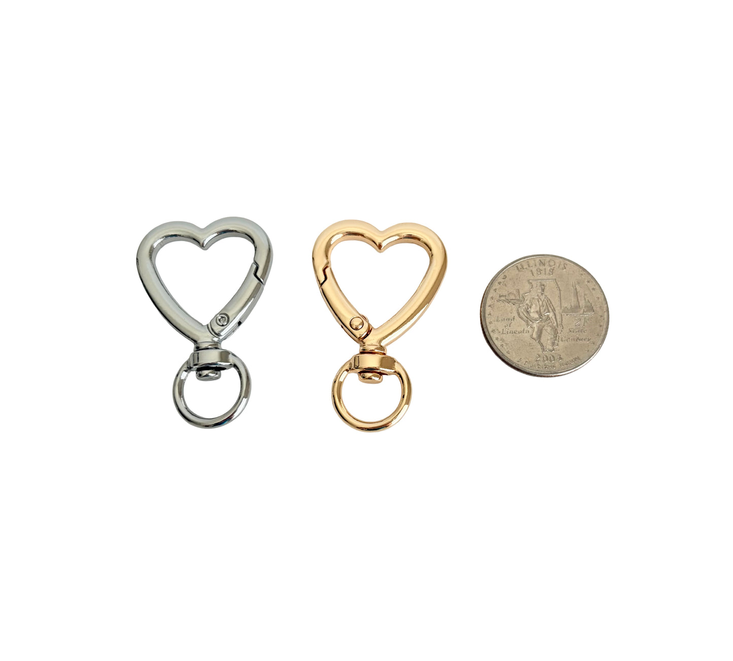 35mm Large Heart Clip-On Clasp • Bag Charm Hardware
