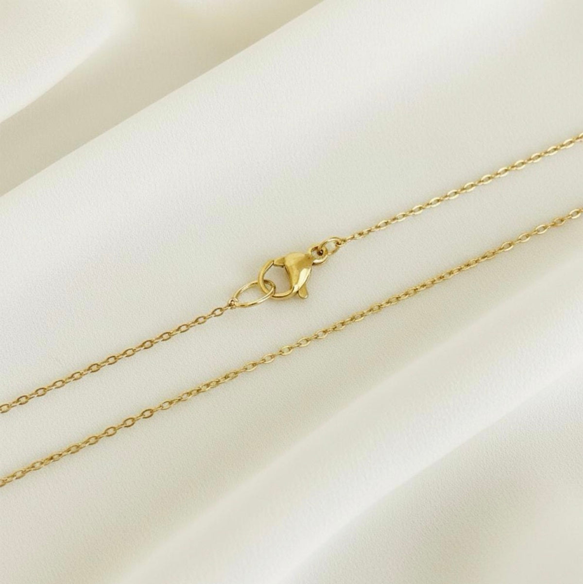Thin Flat Cable Chain Necklace • Stainless Steel • Gold over Stainless Steel