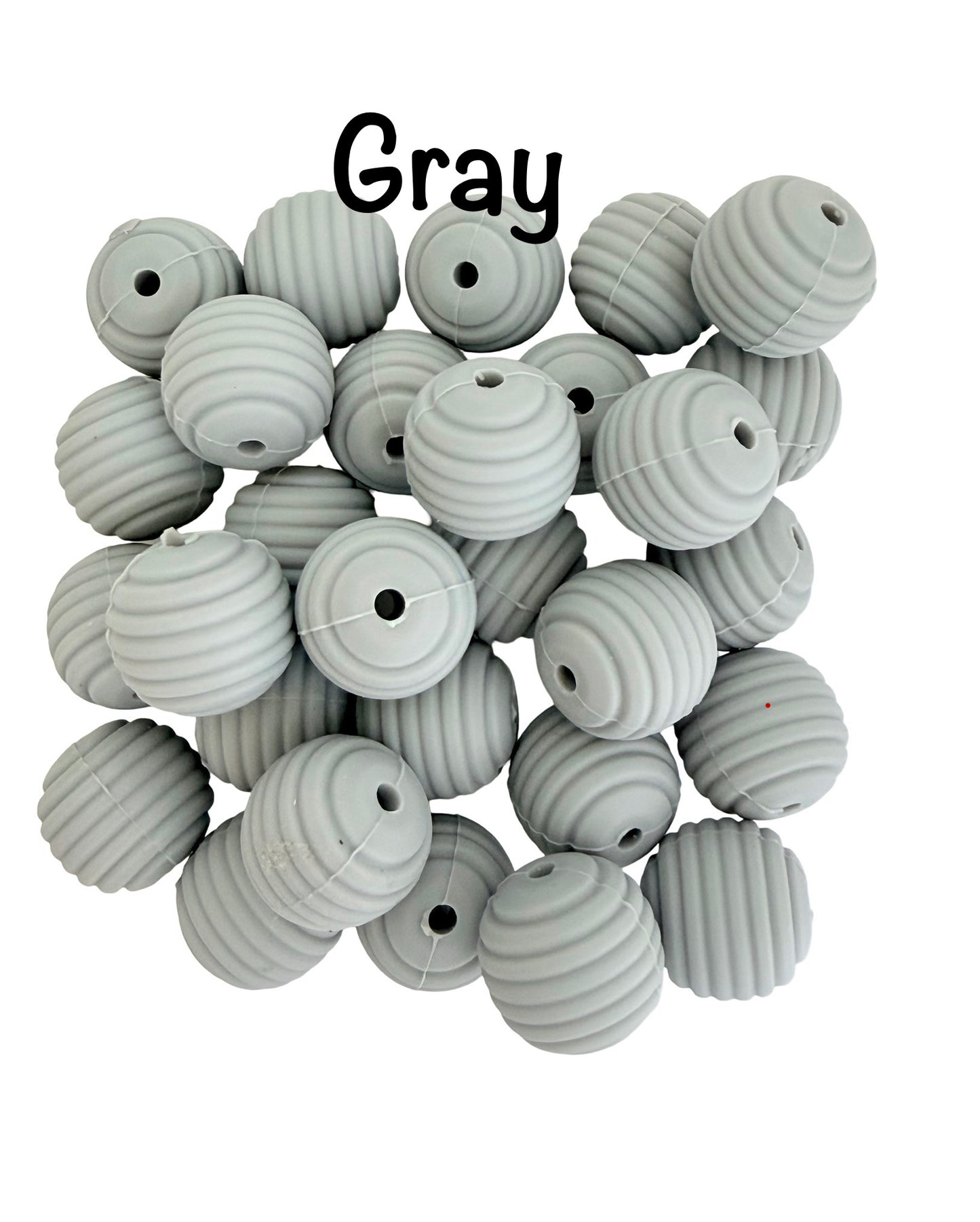 15mm Ribbed Silicone Beads (Sold Individually)
