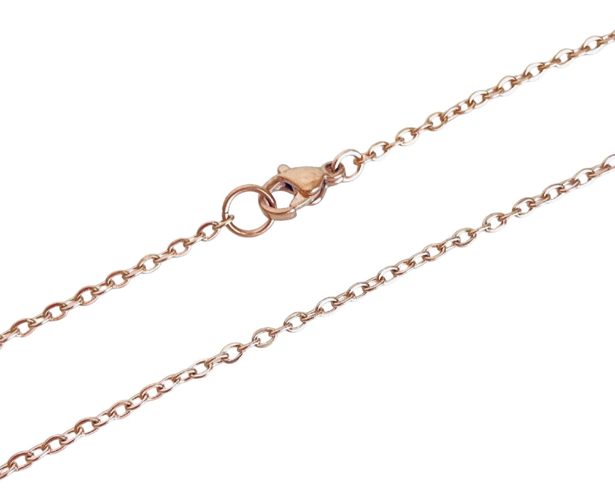 Flat Cable Chain Necklace • Stainless Steel • Gold over Stainless Steel • Rose Gold over Stainless Steel