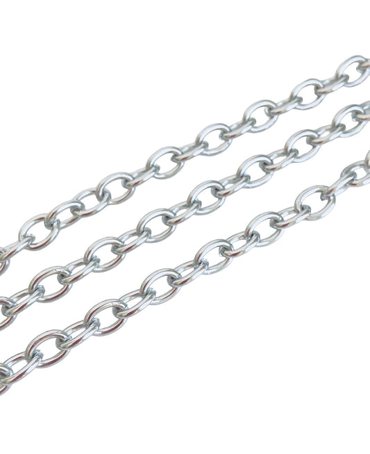 6mm x 8mm Shiny Stainless Steel Oval Chain • Sold by the Foot