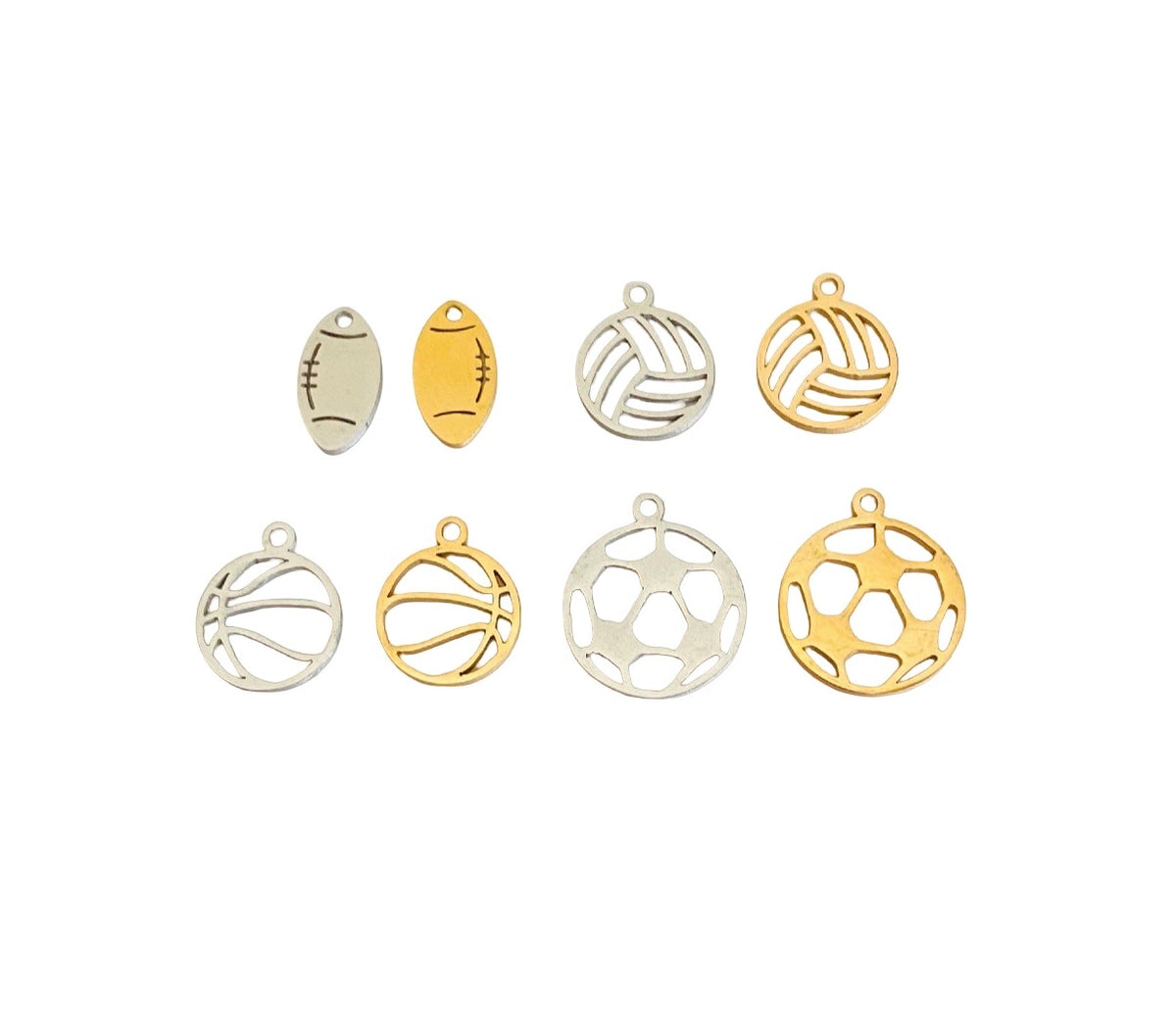 Stainless Steel Sports Charm • Football • Volleyball • Basketball • Soccer Charm
