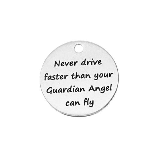 Stainless Steel Guardian Angel Charm