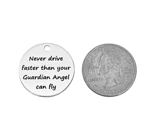 Stainless Steel Guardian Angel Charm