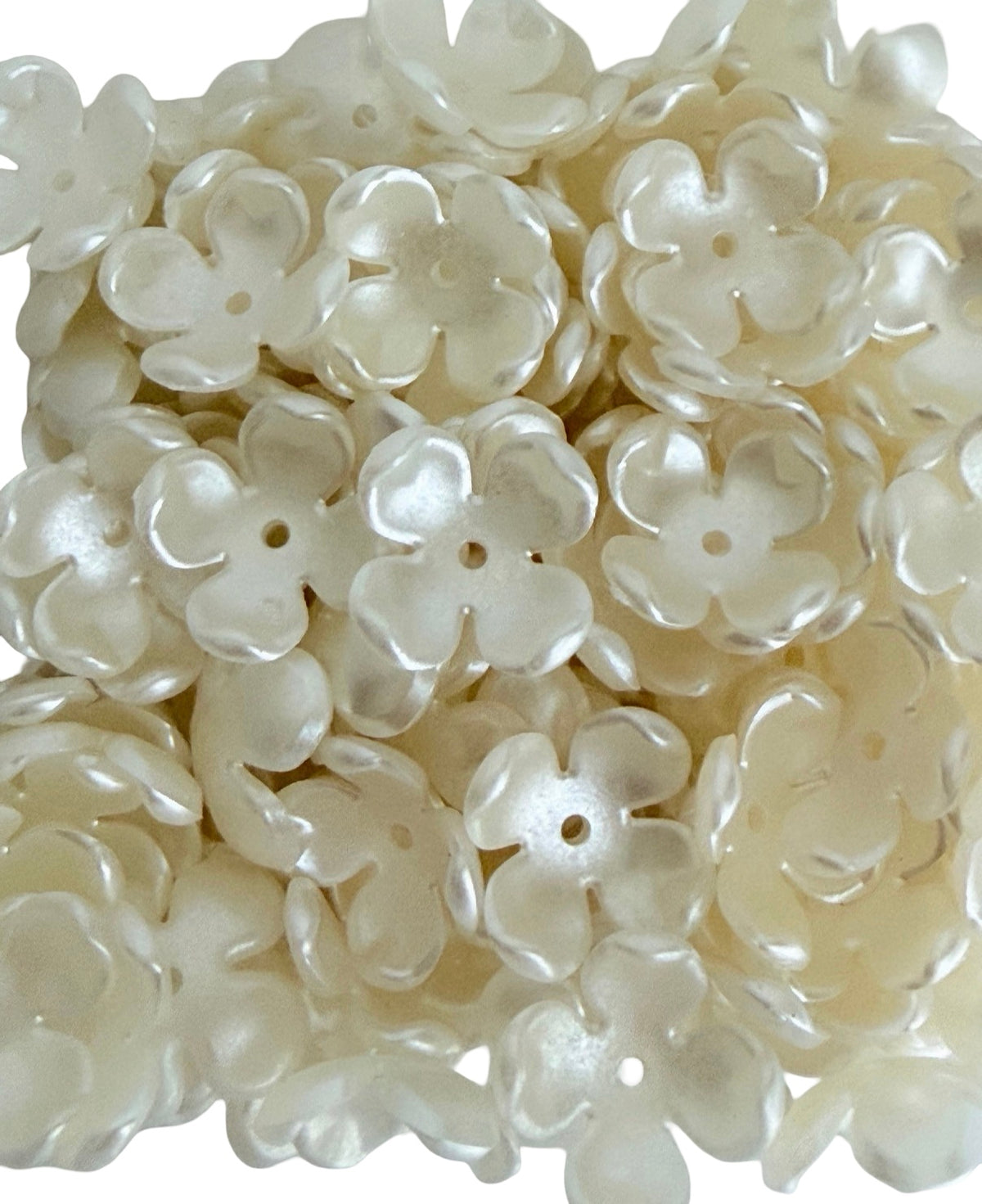 16mm Acrylic Hydrangea Flower Petal Beads (4-Petal) • Pearl-like • Random Mix Colors
