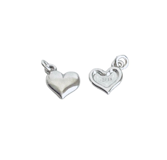 Tiny Sterling Silver Sideway Heart Charm