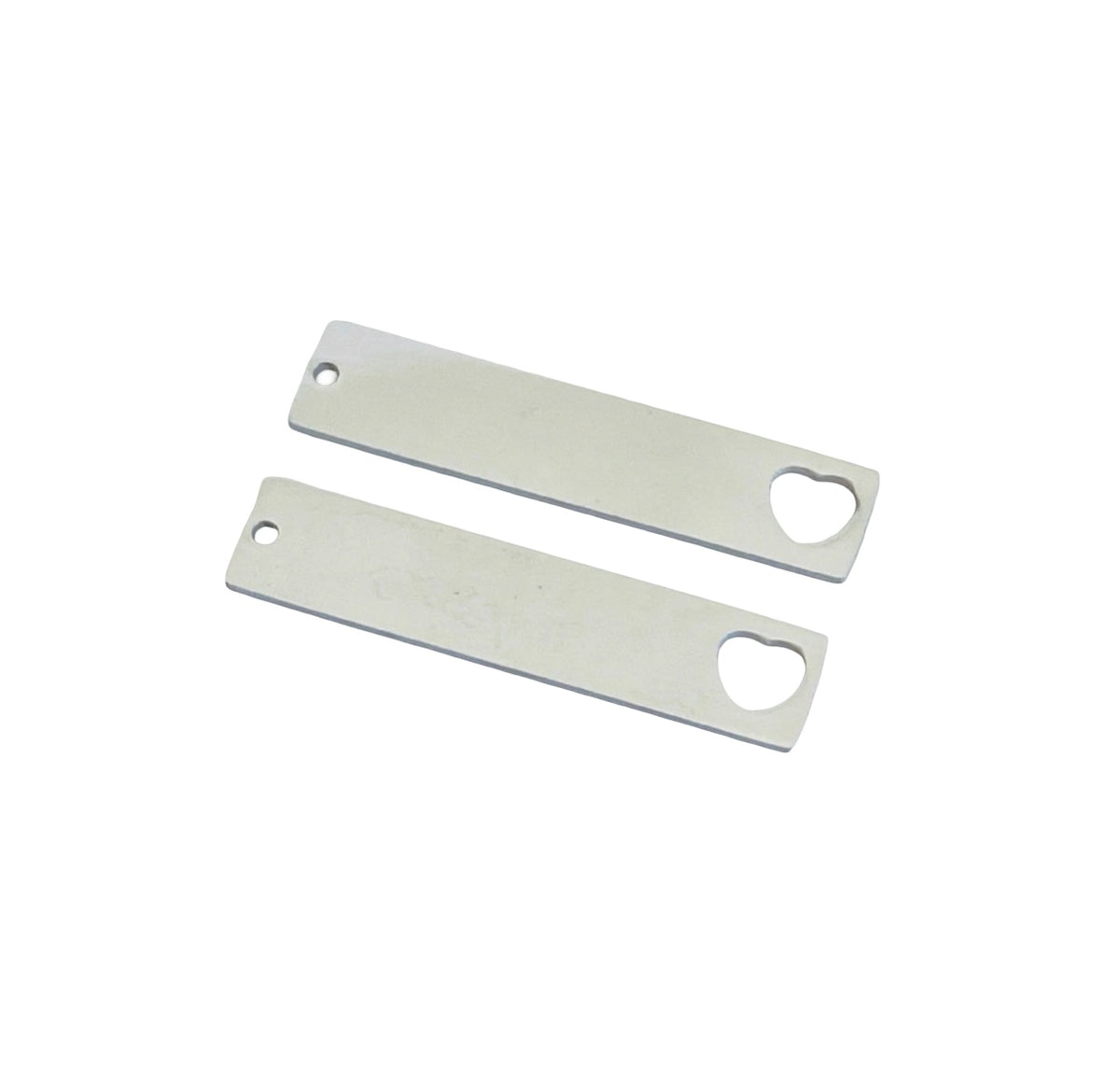 Shiny Stainless Steel Long Bar Blank with Heart Cutout • 6mm x 32mm