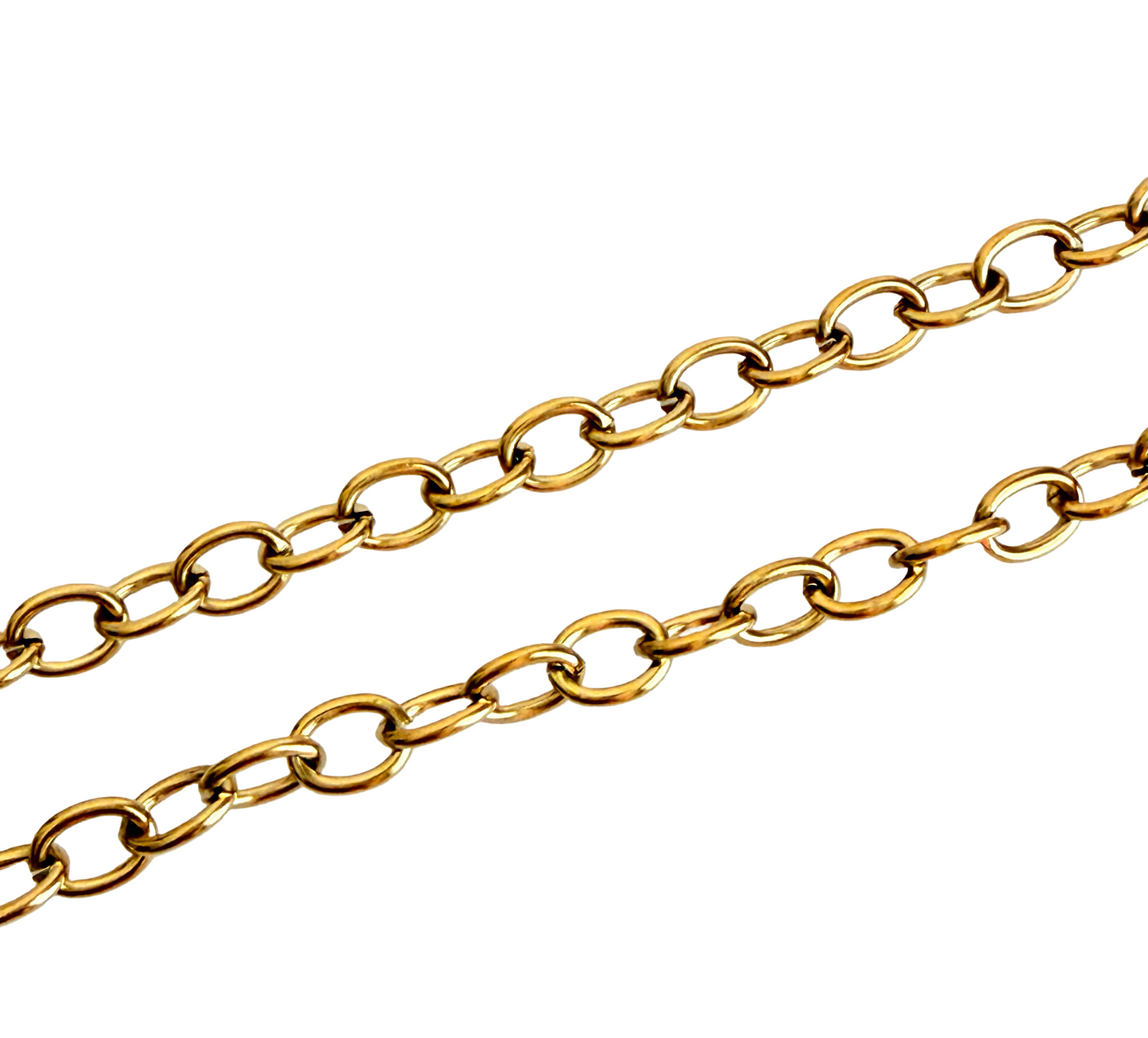 6x8mm 18K Gold Over Stainless Steel Oval Chain • Jewelry Chain by the Foot for DIY Crafting & Supplies
