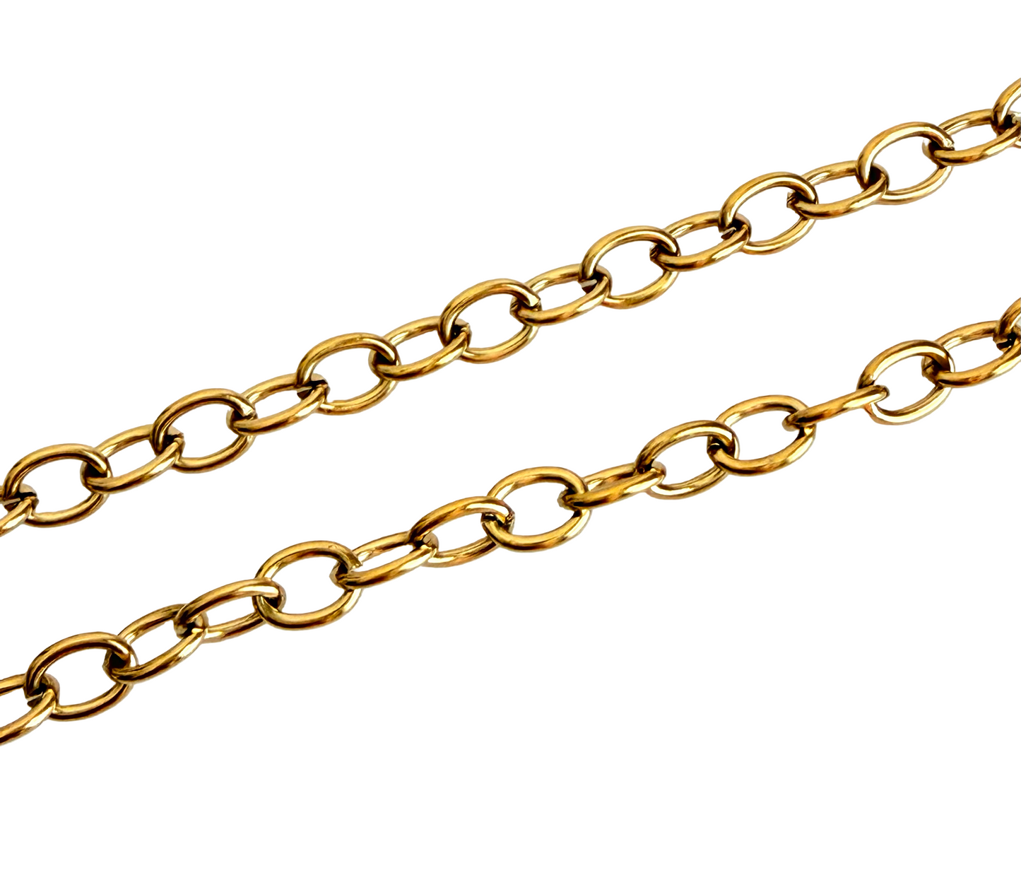 6x8mm 18K Gold Over Stainless Steel Oval Chain • Jewelry Chain by the Foot for DIY Crafting & Supplies