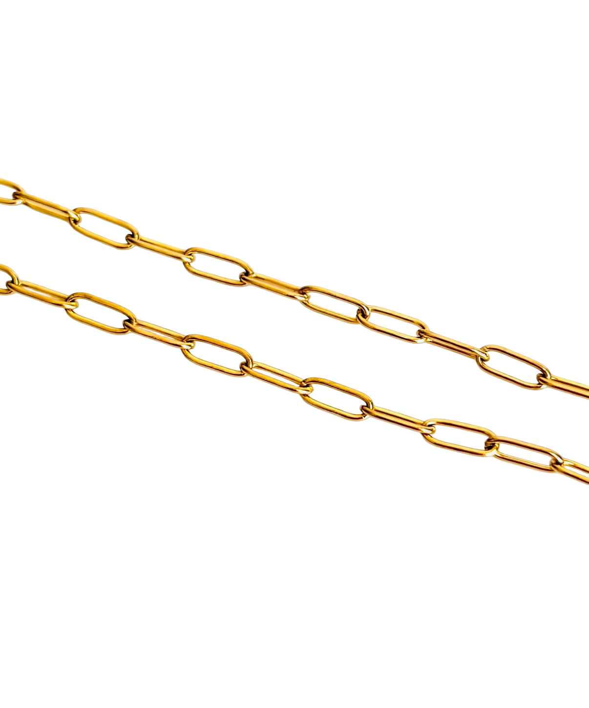 18K Gold Over Stainless Steel Flat Small Paperclip Chain (2.5x6mm)