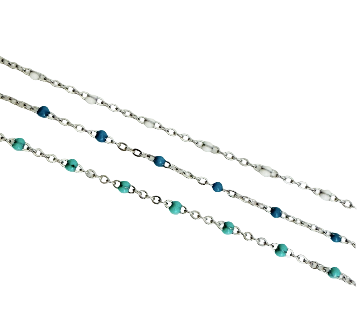 Stainless Steel Enamel Chain • Colorful Durable Jewelry Chain for Necklaces & Bracelets