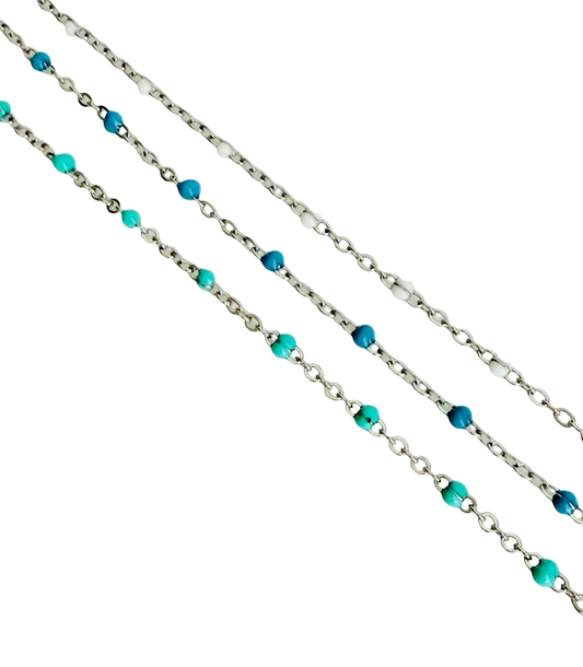 Stainless Steel Enamel Chain • Colorful Durable Jewelry Chain for Necklaces & Bracelets