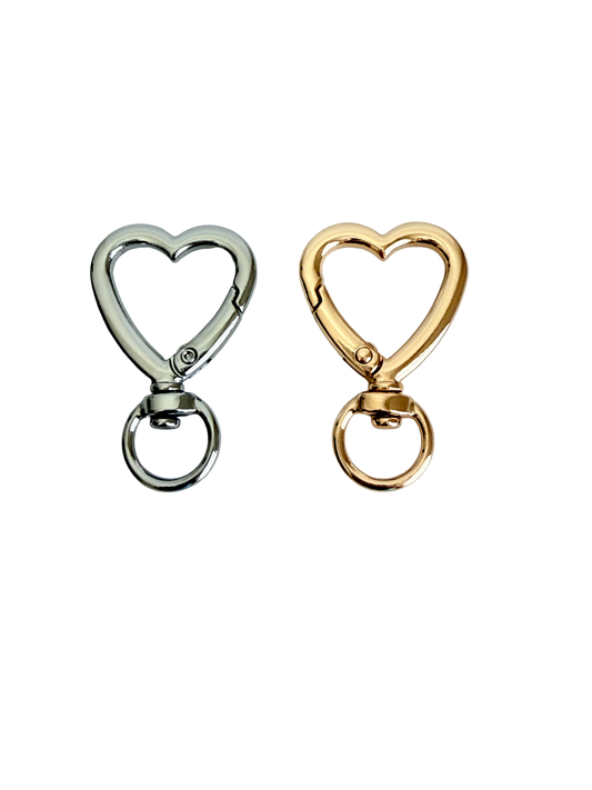 Large Heart Clip on Clasp • Bag Charm Hardware