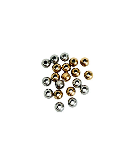 Stainless Steel Beads (4mm) • Stainless Steel or Gold Finish Spacer Beads for Jewelry Making