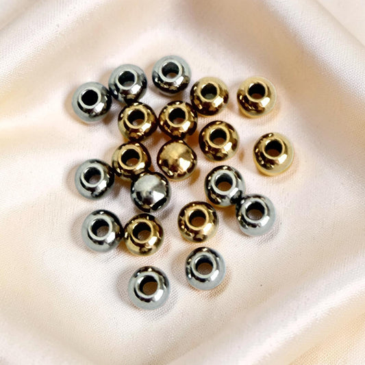 Stainless Steel Beads (4mm) • Stainless Steel or Gold Finish Spacer Beads for Jewelry Making