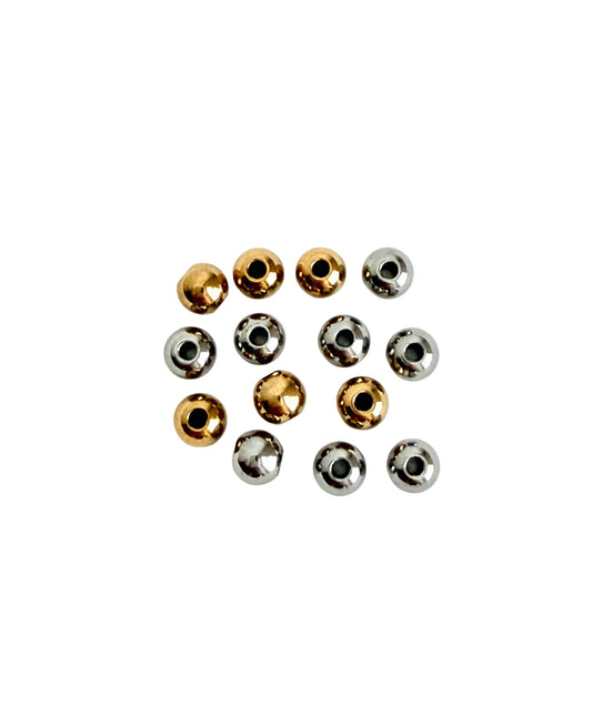 Stainless Steel Beads (5mm) • Stainless Steel or Gold Finish Spacer Beads for Jewelry Making