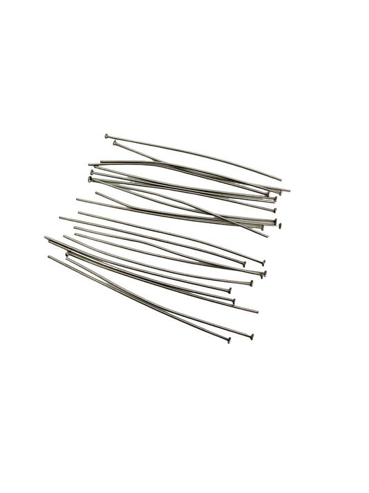 20 Gauge Stainless Steel Flat Head Pins • 0.6mm x 50mm